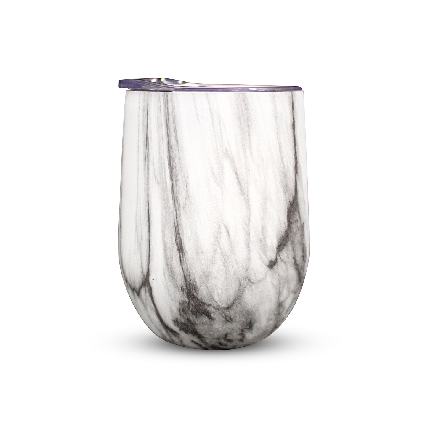 Double Wall Insulated 12oz Wine Tumblers, Set of 2, Marble Print Design